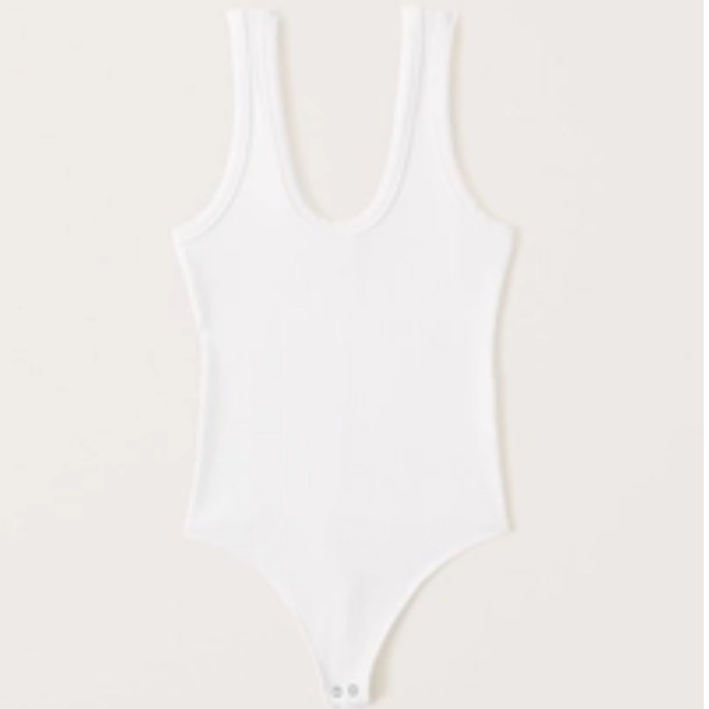ABERCROMBIE SEAMLESS RIB FABRIC SCOOPNECK TANK TOP BODYSUIT